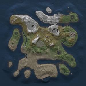 Thumbnail Rust Map: Procedural Map, Size: 3000, Seed: 1377, 13 Monuments