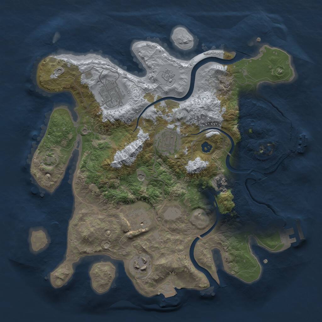 Rust Map: Procedural Map, Size: 3000, Seed: 1377, 11 Monuments