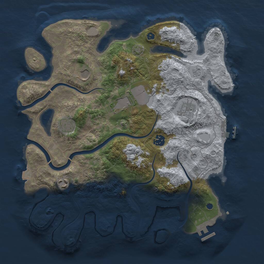 Rust Map: Procedural Map, Size: 3500, Seed: 1951747756, 12 Monuments