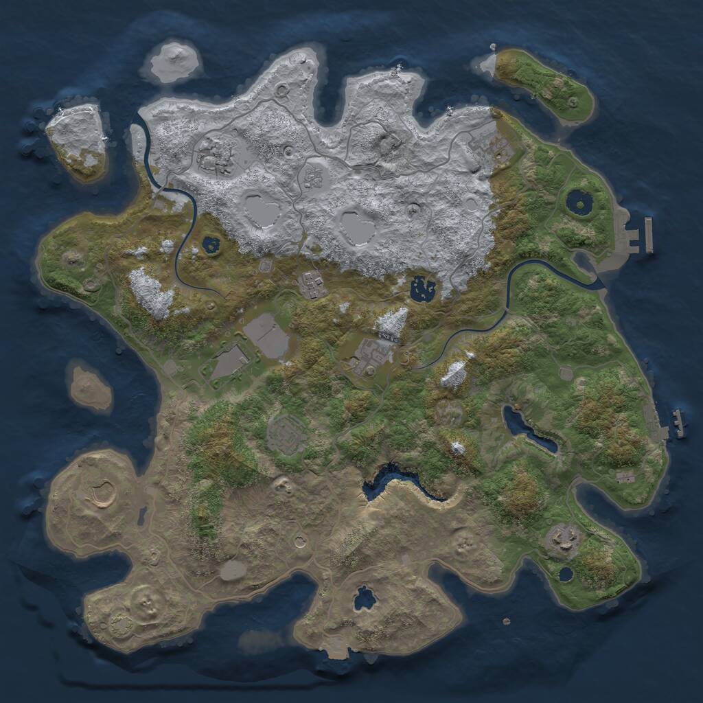 Rust Map: Procedural Map, Size: 4000, Seed: 79, 15 Monuments