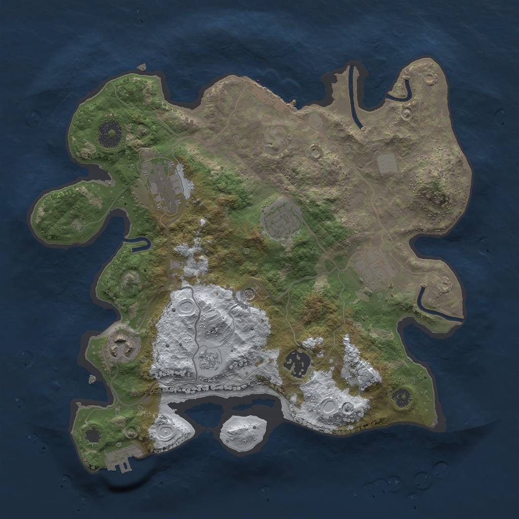 Rust Map: Procedural Map, Size: 3000, Seed: 408806113, 14 Monuments