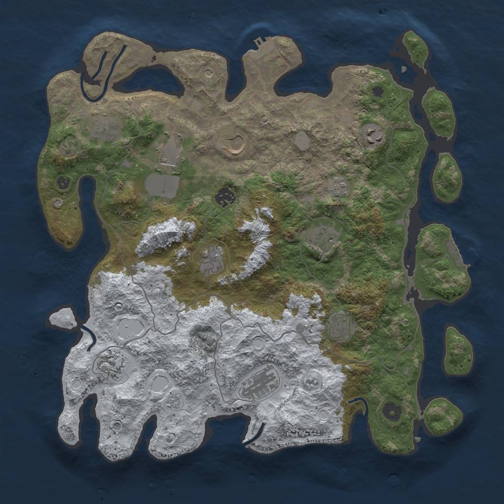 Rust Map: Procedural Map, Size: 4000, Seed: 88229911, 20 Monuments