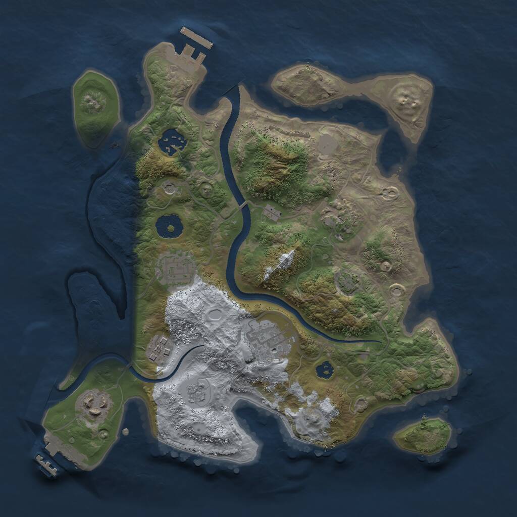 Rust Map: Procedural Map, Size: 3000, Seed: 1040, 12 Monuments