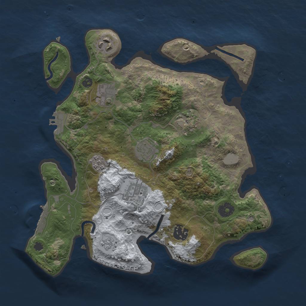 Rust Map: Procedural Map, Size: 3000, Seed: 1040, 15 Monuments