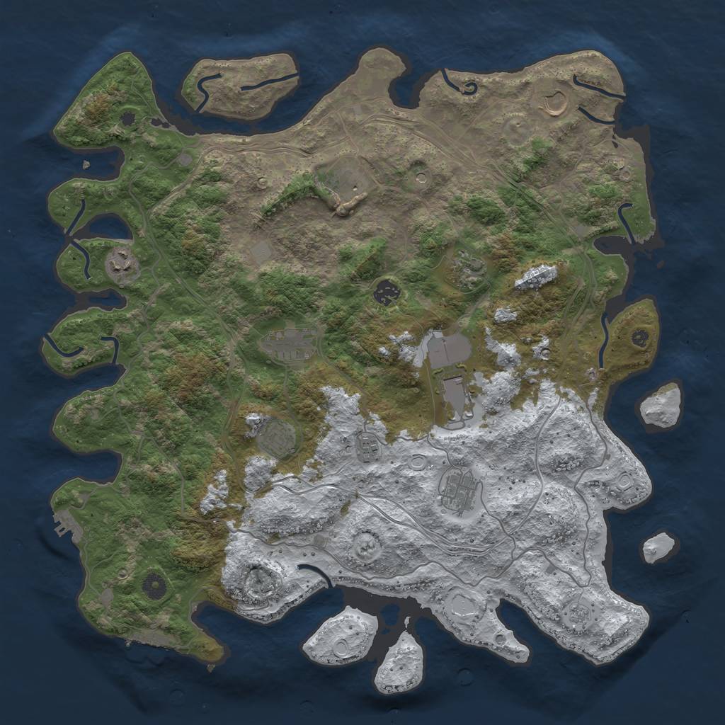 Rust Map: Procedural Map, Size: 4400, Seed: 161119231, 19 Monuments