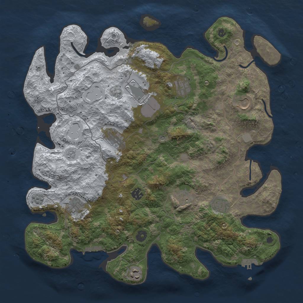 Rust Map: Procedural Map, Size: 4000, Seed: 279840, 19 Monuments