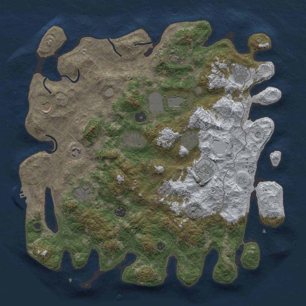 Rust Map: Procedural Map, Size: 4125, Seed: 5555, 19 Monuments