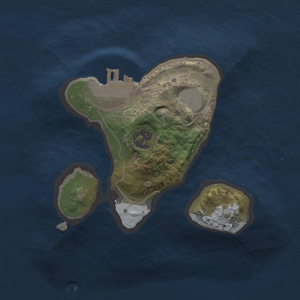 Rust Map: Procedural Map, Size: 1500, Seed: 1843455132, 5 Monuments