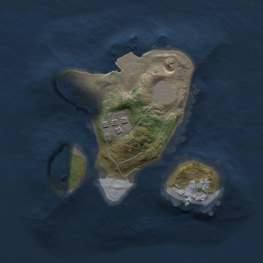 Rust Map: Procedural Map, Size: 1500, Seed: 1843455132, 2 Monuments