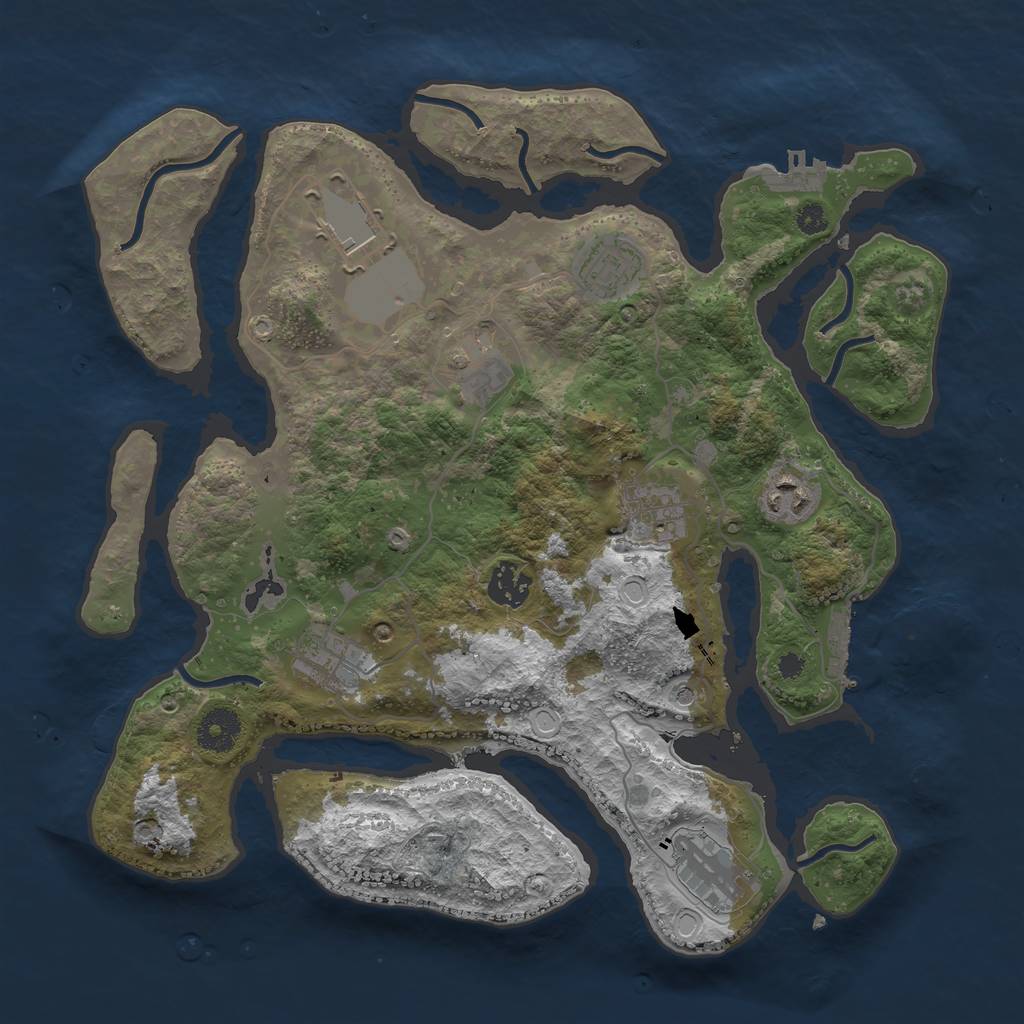 Rust Map: Procedural Map, Size: 3500, Seed: 1541543545, 16 Monuments