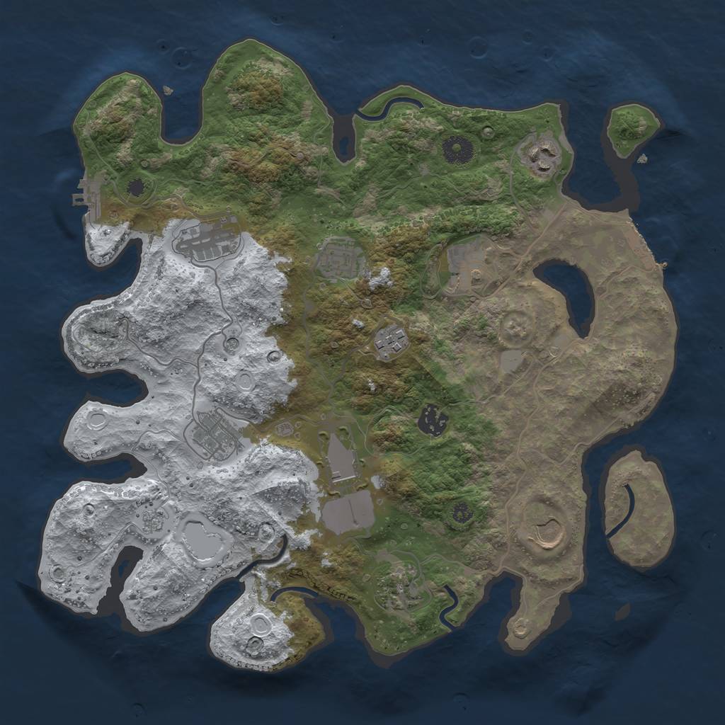 Rust Map: Procedural Map, Size: 3600, Seed: 4766641, 19 Monuments