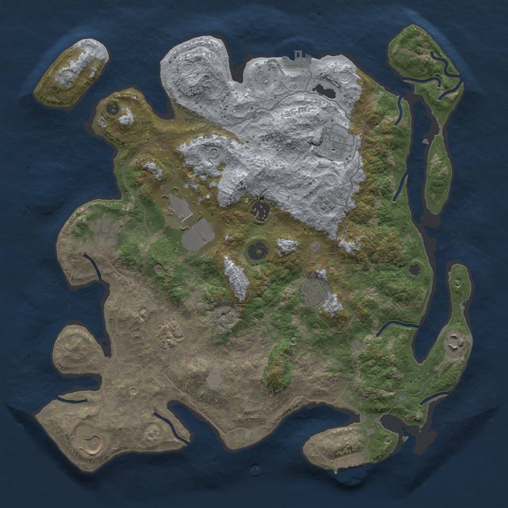 Rust Map: Procedural Map, Size: 4000, Seed: 75983931, 18 Monuments