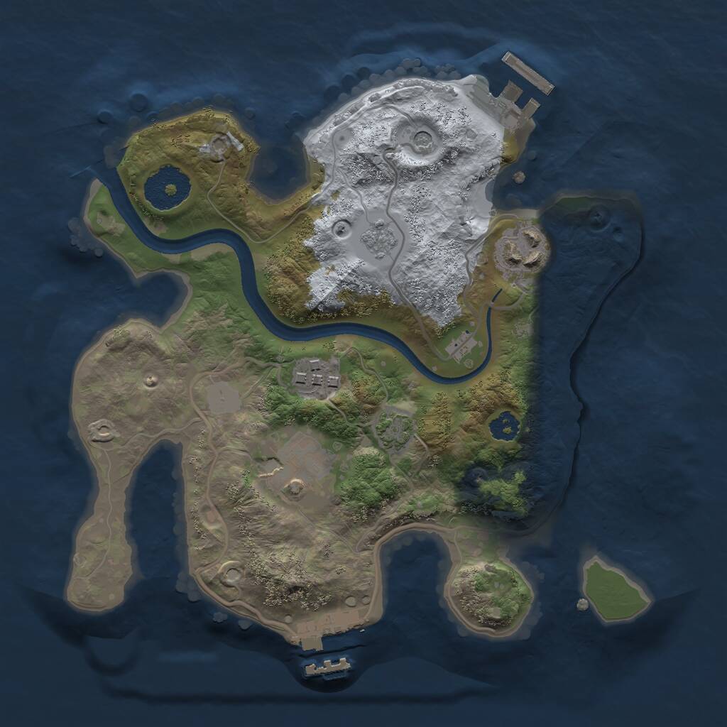 Rust Map: Procedural Map, Size: 2500, Seed: 82, 9 Monuments