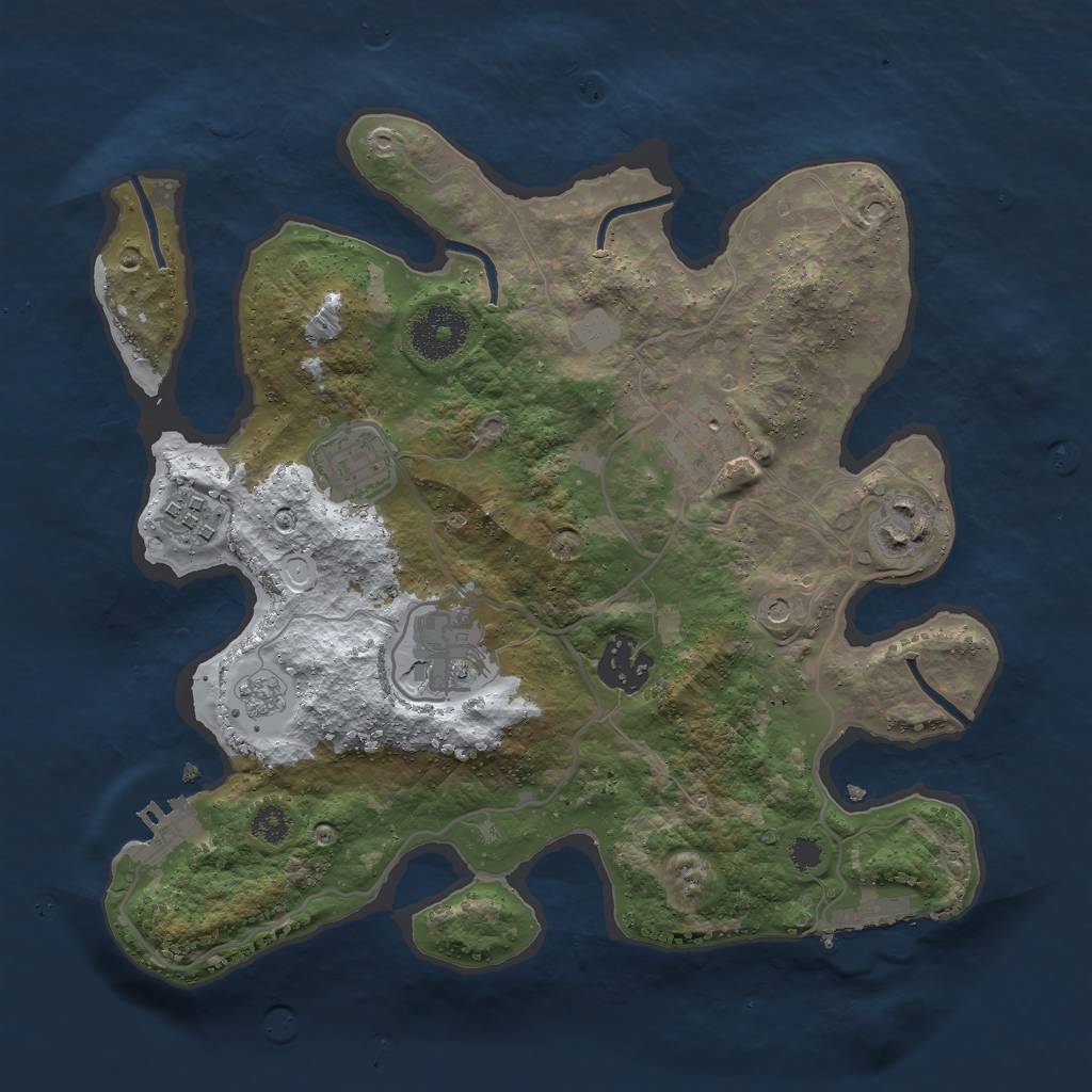 Rust Map: Procedural Map, Size: 3000, Seed: 1825392915, 15 Monuments