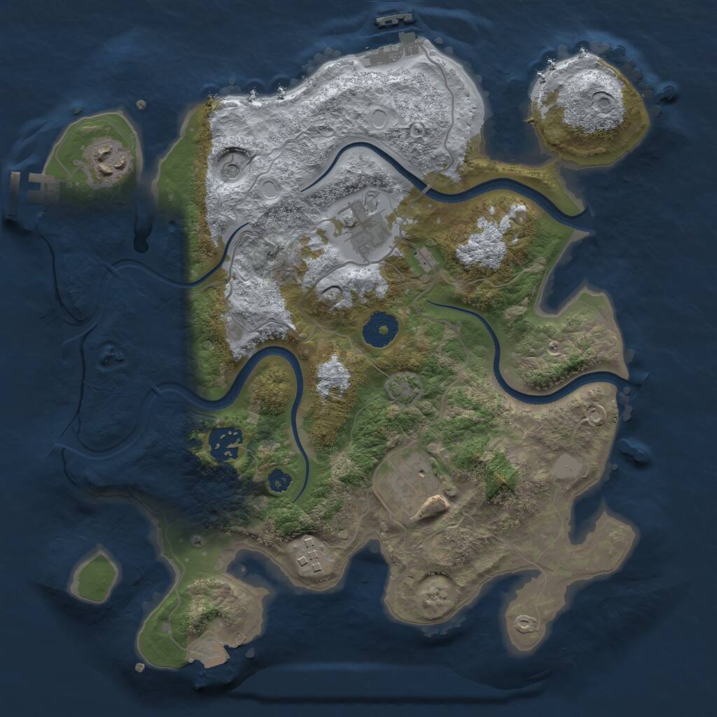 Rust Map: Procedural Map, Size: 3100, Seed: 6736, 10 Monuments