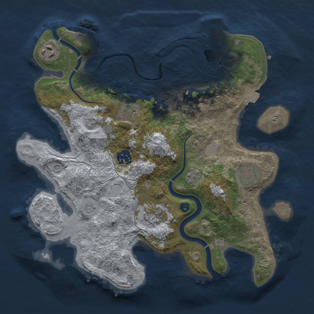 Rust Map: Procedural Map, Size: 3200, Seed: 1567, 12 Monuments