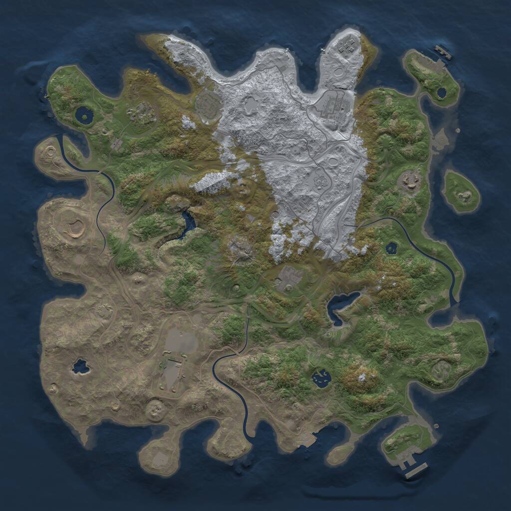 Rust Map: Procedural Map, Size: 4250, Seed: 853742099, 15 Monuments