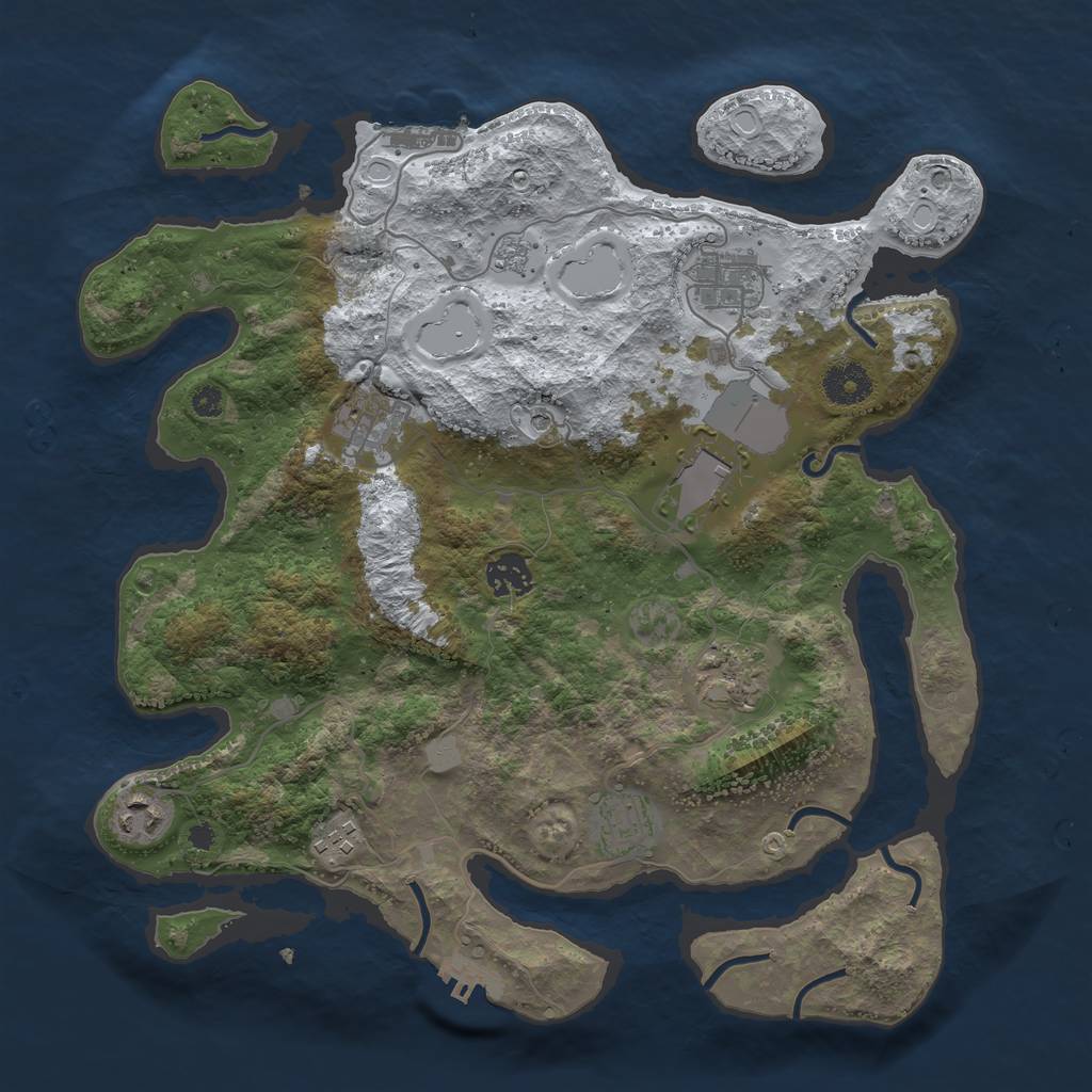 Rust Map: Procedural Map, Size: 3600, Seed: 6783456, 17 Monuments