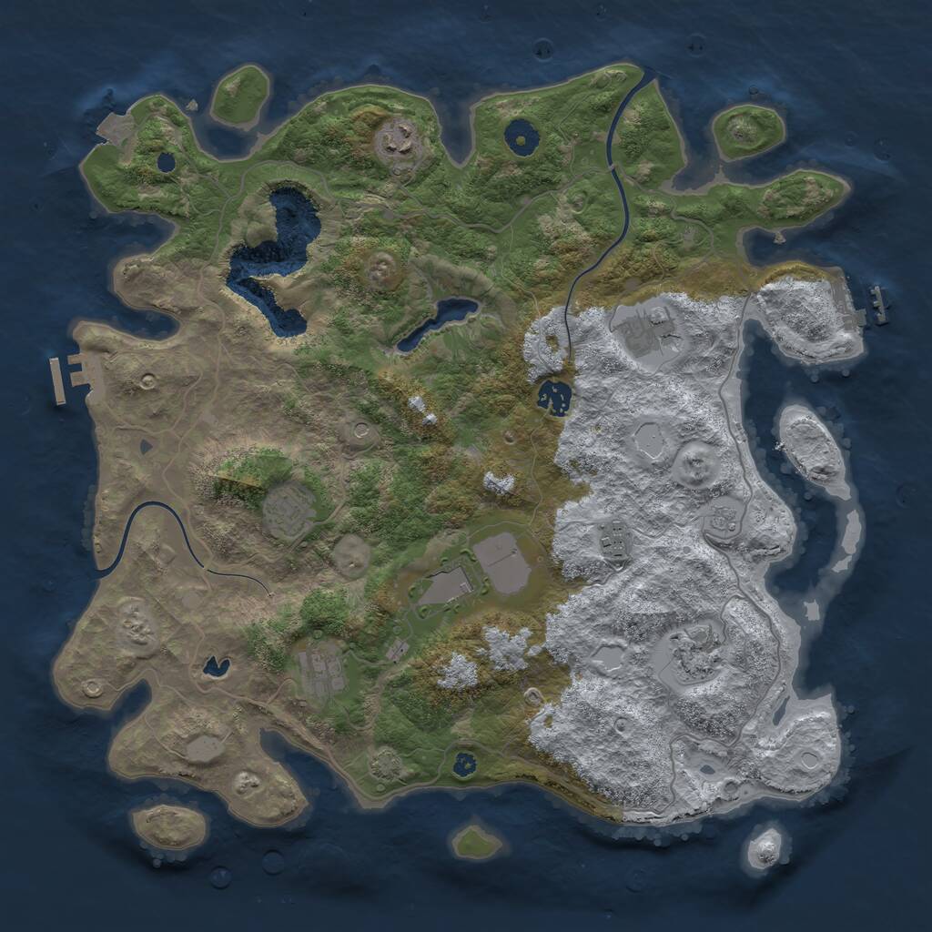 Rust Map: Procedural Map, Size: 4000, Seed: 13907861, 14 Monuments