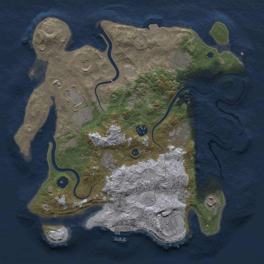 Rust Map: Procedural Map, Size: 3500, Seed: 22561758, 15 Monuments