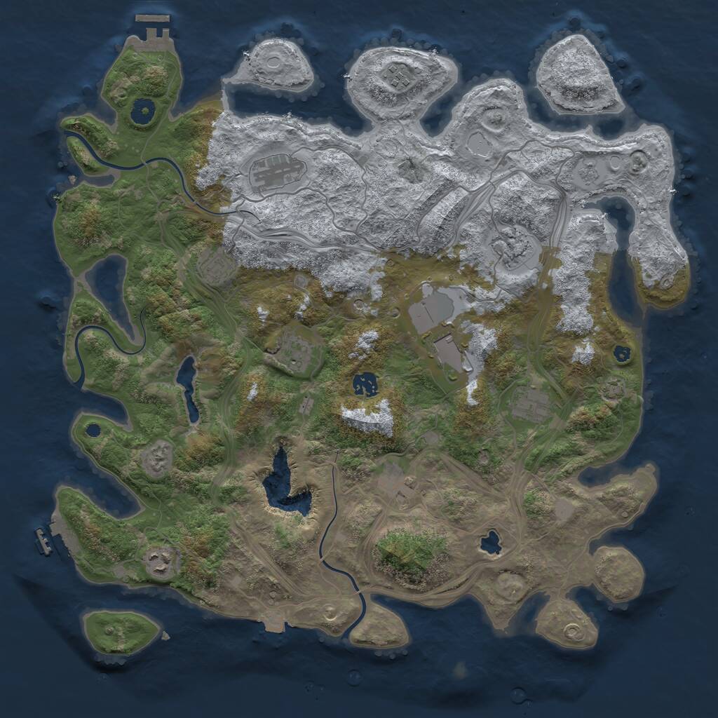 Rust Map: Procedural Map, Size: 4250, Seed: 1826583942, 16 Monuments