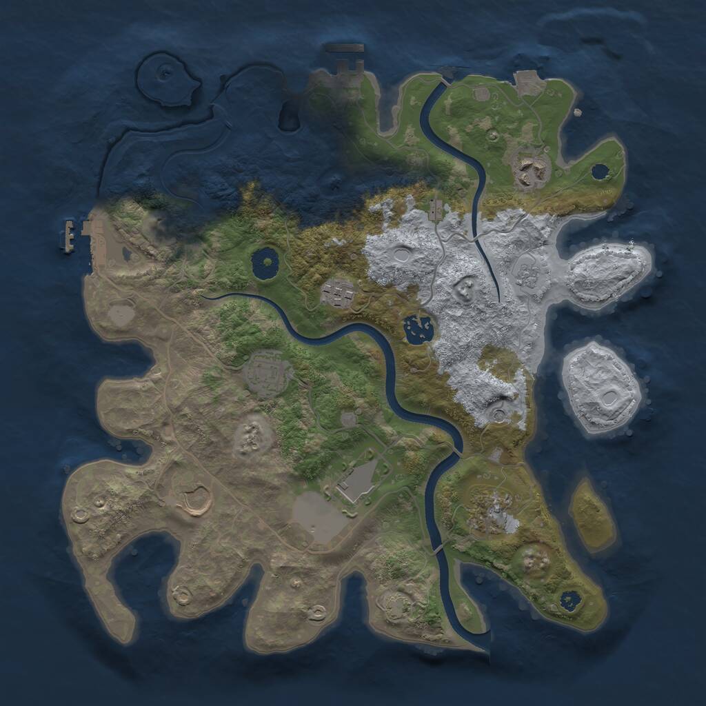 Rust Map: Procedural Map, Size: 3500, Seed: 149198135, 13 Monuments