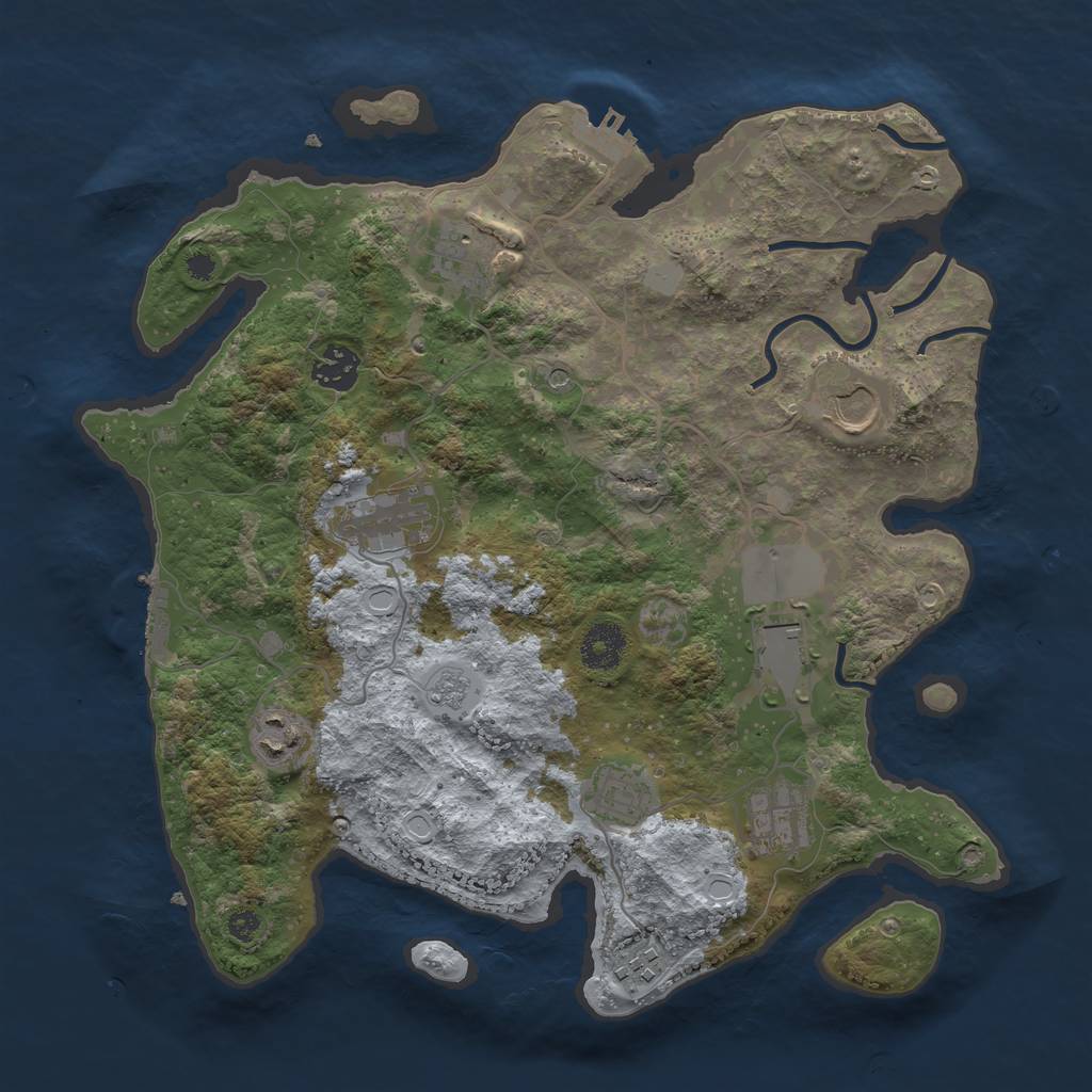 Rust Map: Procedural Map, Size: 3500, Seed: 905396204, 16 Monuments