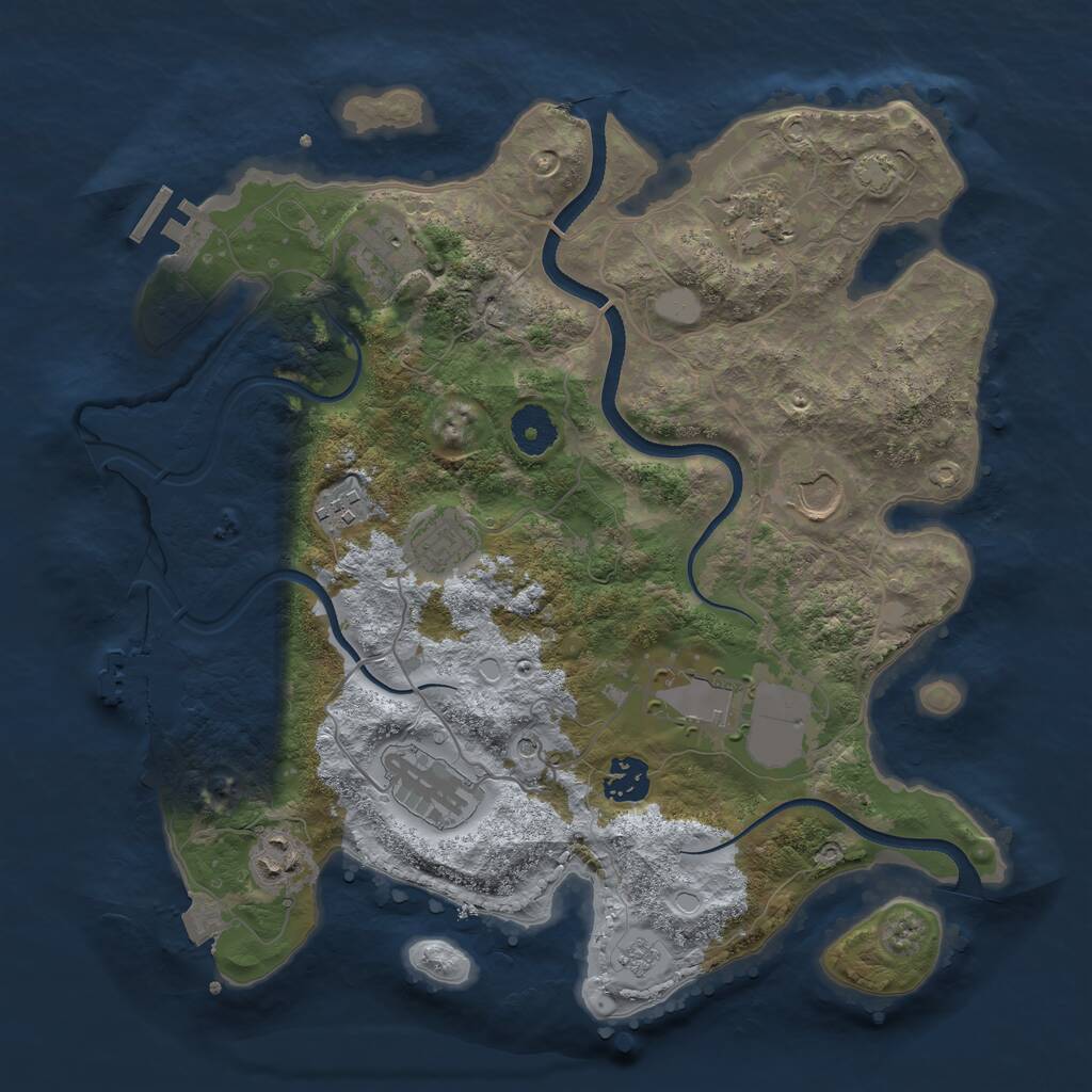 Rust Map: Procedural Map, Size: 3500, Seed: 905396204, 15 Monuments