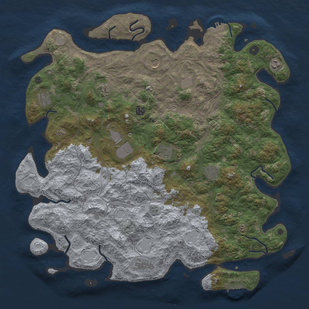 Rust Map: Procedural Map, Size: 4800, Seed: 2371, 20 Monuments