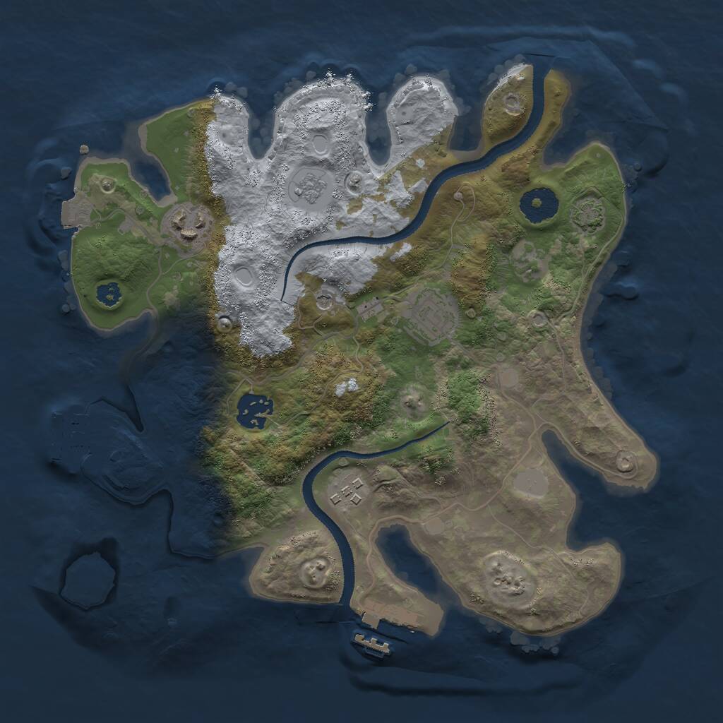 Rust Map: Procedural Map, Size: 3000, Seed: 10863, 10 Monuments
