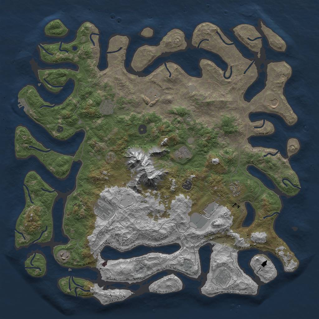 Rust Map: Procedural Map, Size: 5100, Seed: 444469, 18 Monuments