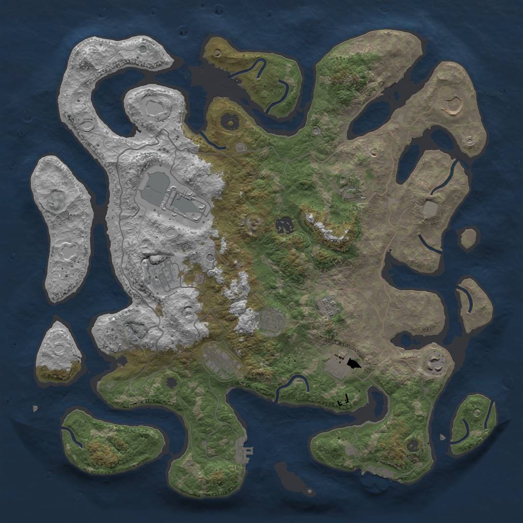 Rust Map: Procedural Map, Size: 4250, Seed: 89235775, 18 Monuments