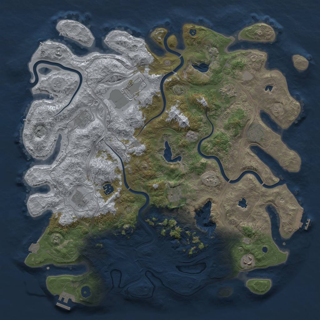 Rust Map: Procedural Map, Size: 4500, Seed: 1672589708, 15 Monuments