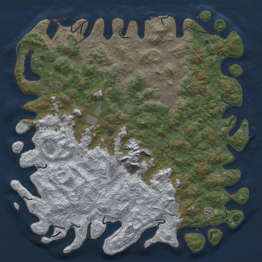 Rust Map: Procedural Map, Size: 6000, Seed: 6515432, 20 Monuments
