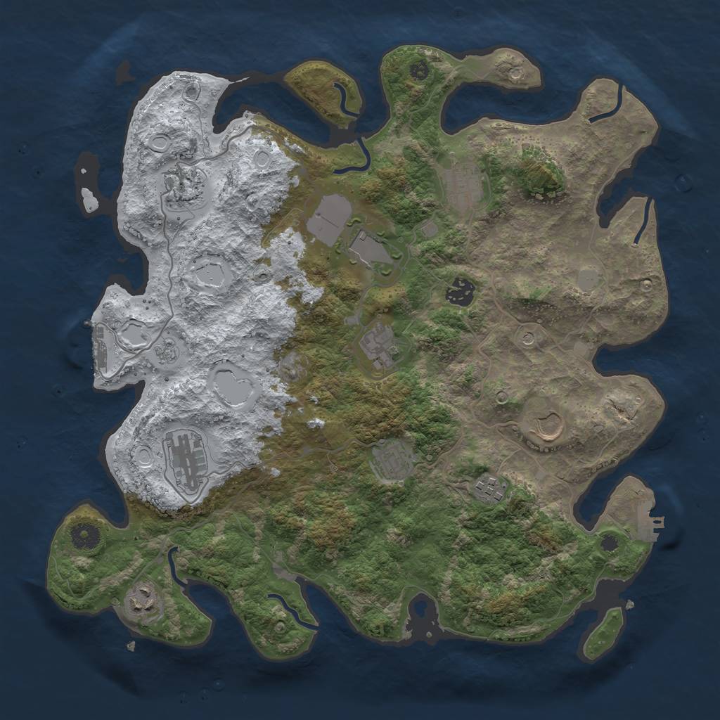 Rust Map: Procedural Map, Size: 3800, Seed: 15786, 19 Monuments
