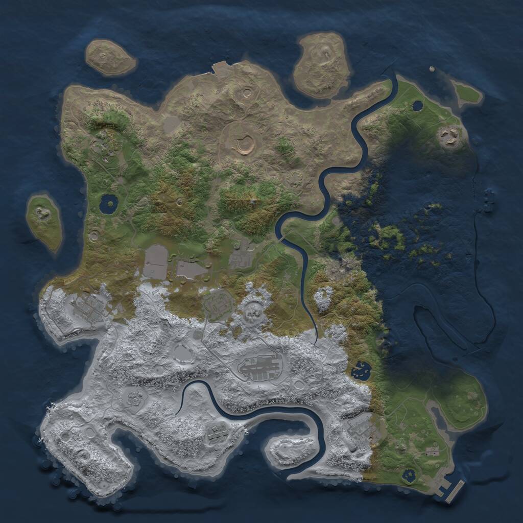 Rust Map: Procedural Map, Size: 3998, Seed: 2147483647, 17 Monuments