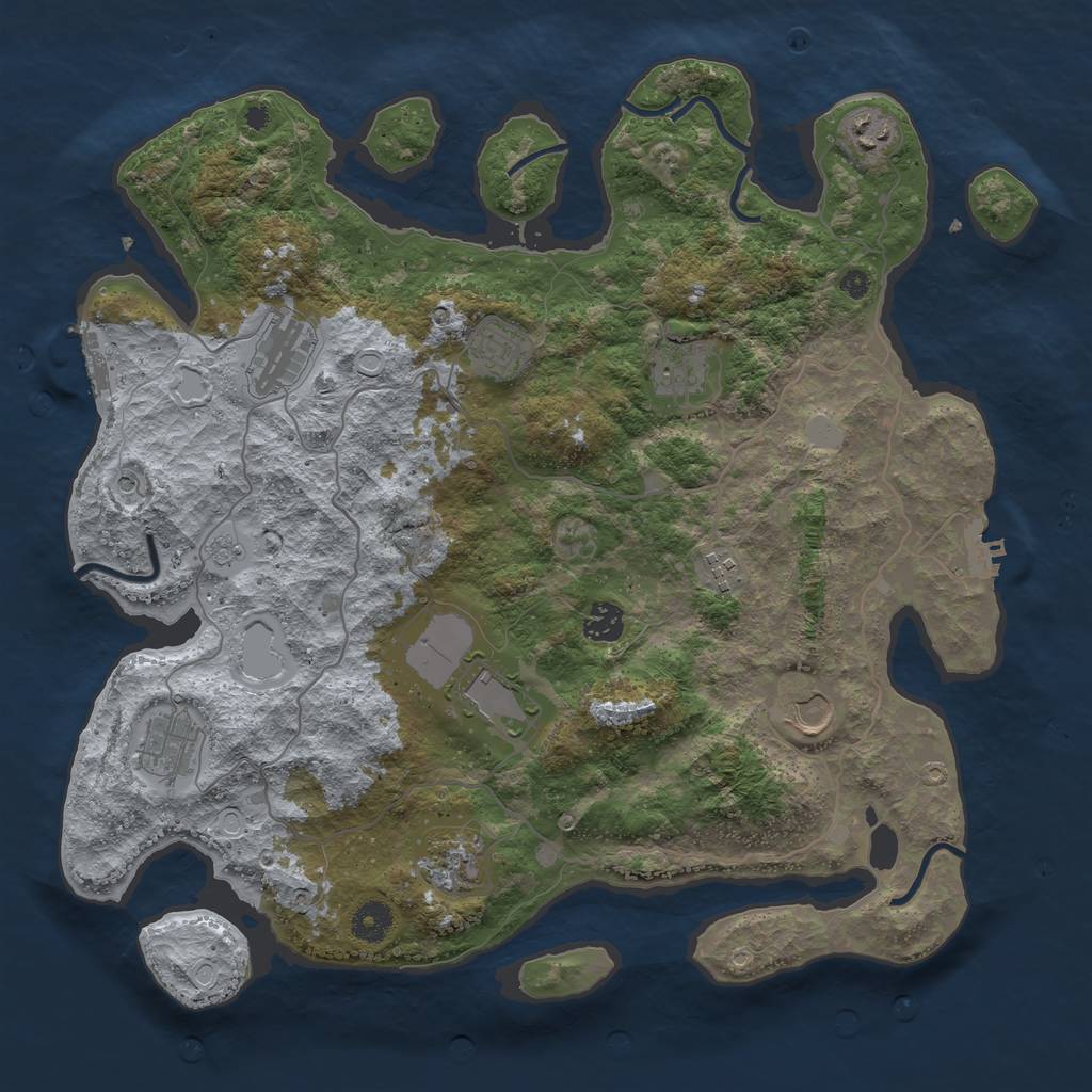 Rust Map: Procedural Map, Size: 4000, Seed: 212765788, 19 Monuments