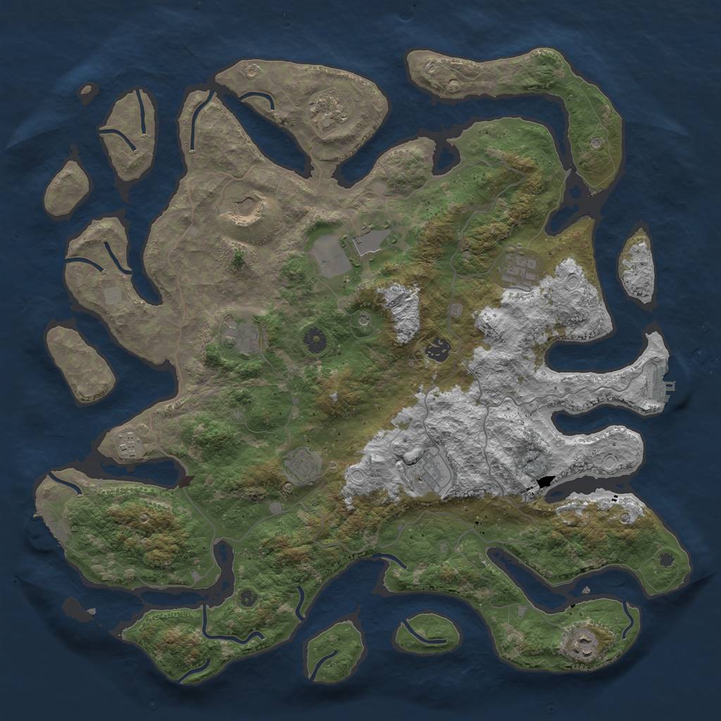 Rust Map: Procedural Map, Size: 4500, Seed: 30208, 18 Monuments