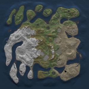 Thumbnail Rust Map: Procedural Map, Size: 4000, Seed: 1039170792, 18 Monuments