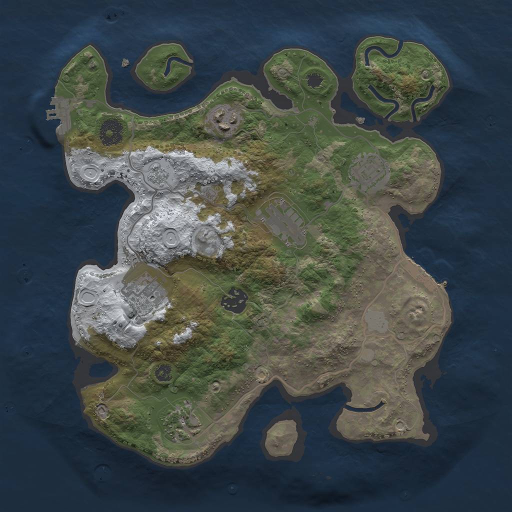 Rust Map: Procedural Map, Size: 3000, Seed: 9271829, 14 Monuments