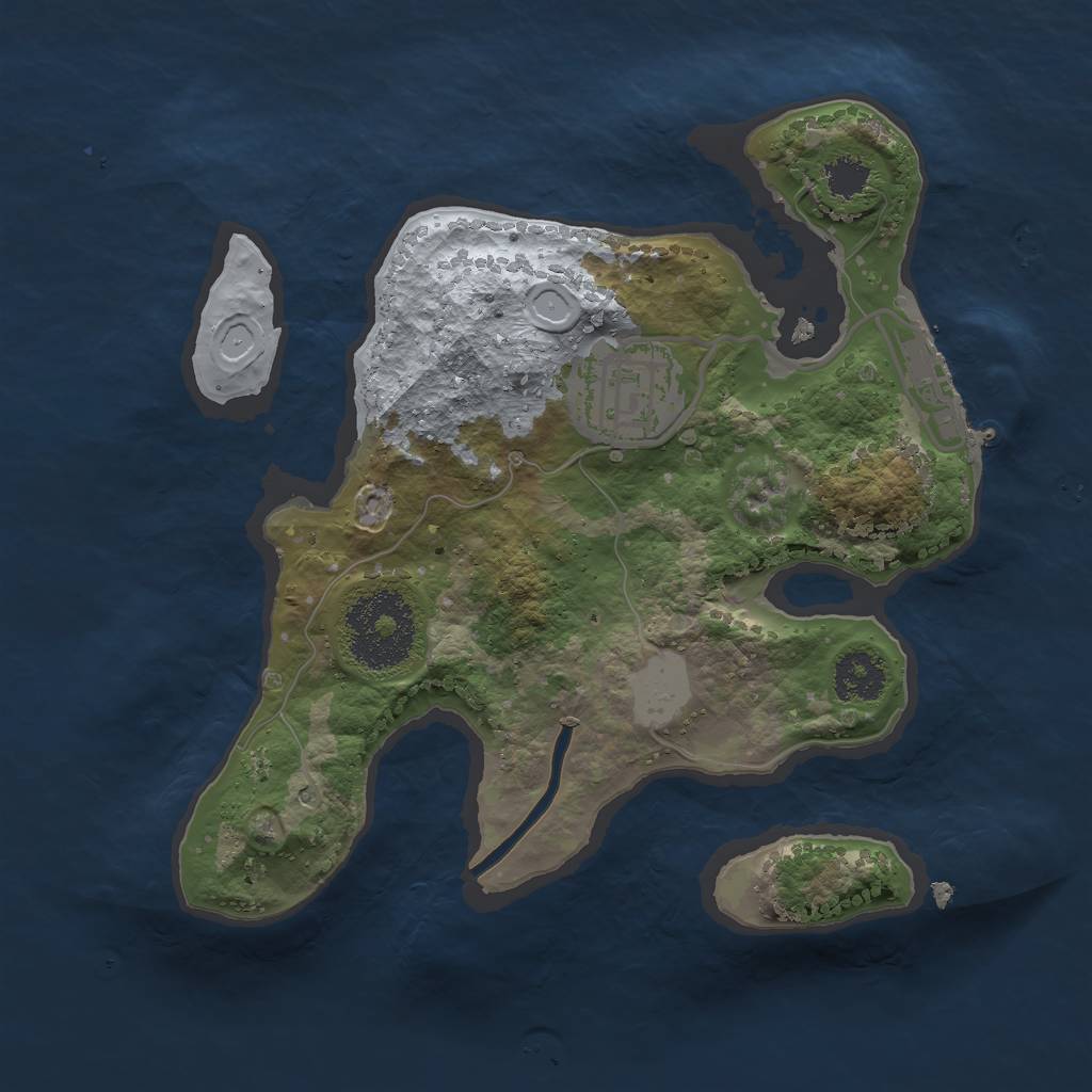 Rust Map: Procedural Map, Size: 2206, Seed: 8372, 7 Monuments