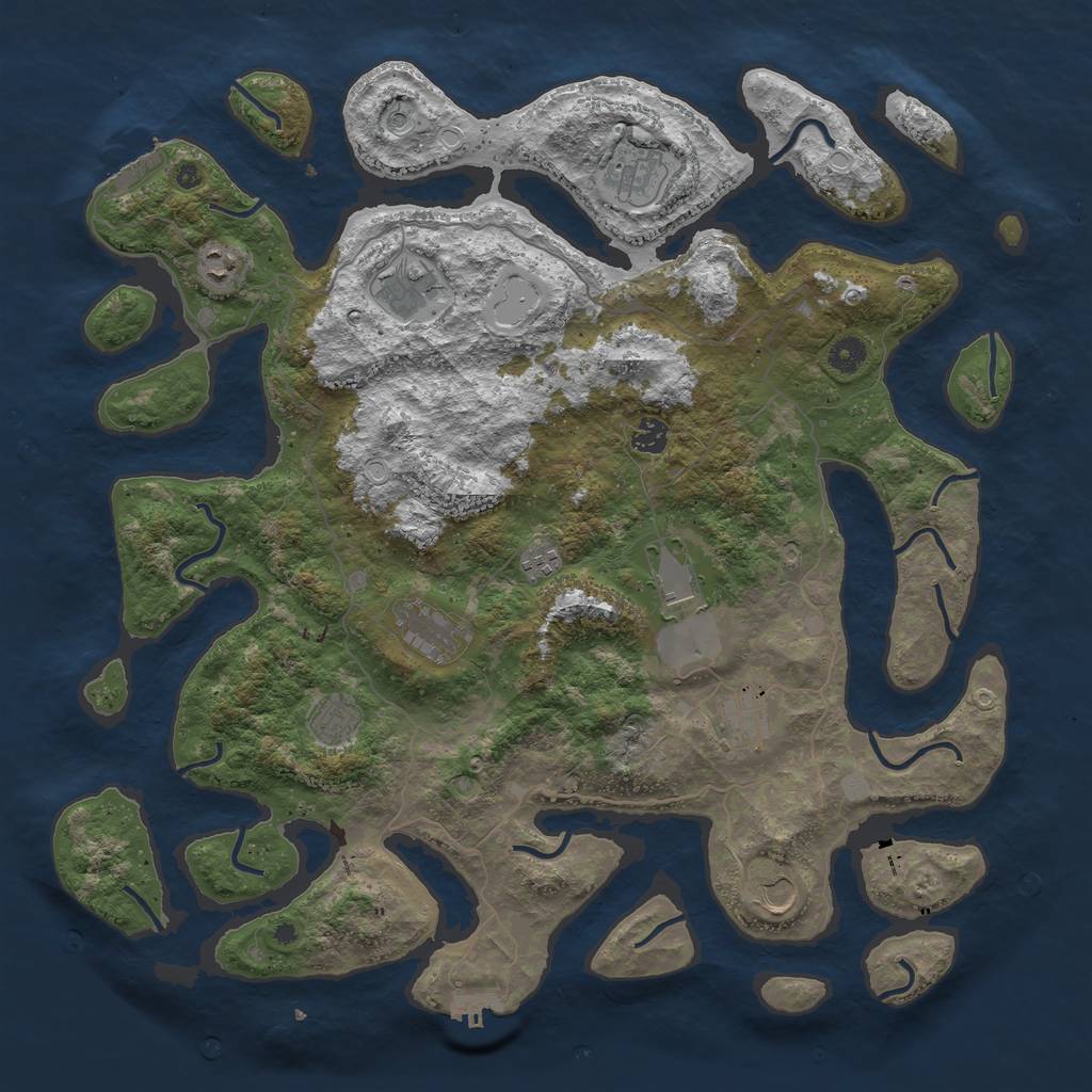 Rust Map: Procedural Map, Size: 4500, Seed: 430582122, 18 Monuments