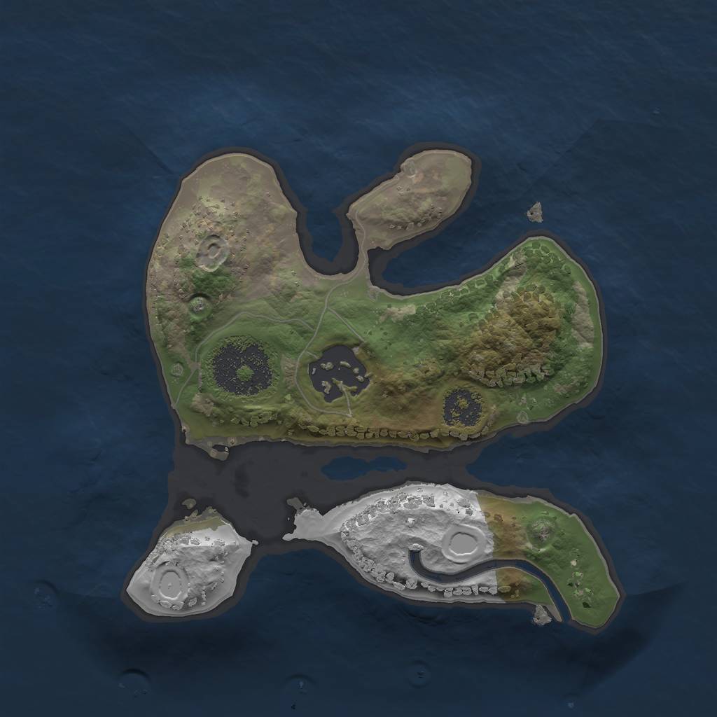 Rust Map: Procedural Map, Size: 1900, Seed: 1001, 6 Monuments