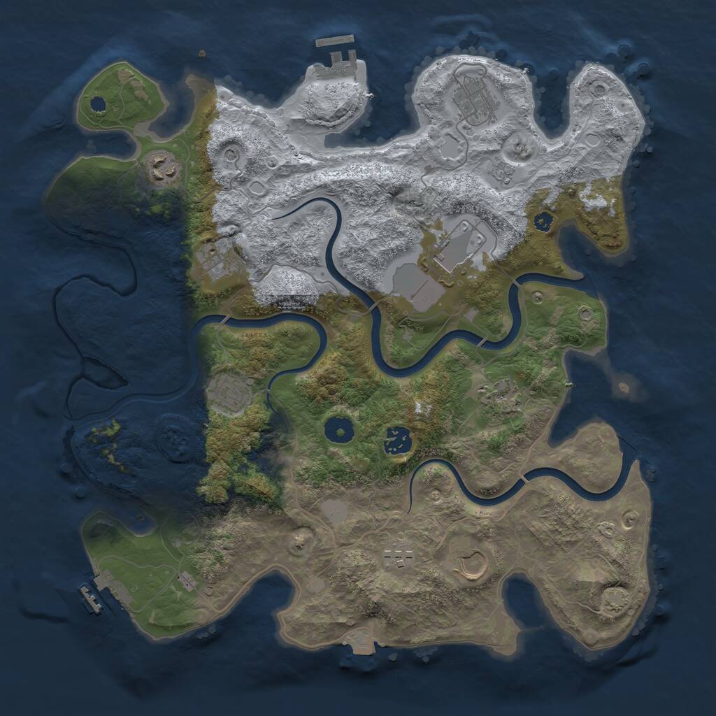 Rust Map: Procedural Map, Size: 3750, Seed: 315656713, 15 Monuments