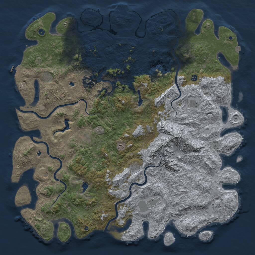 Rust Map: Procedural Map, Size: 6000, Seed: 6905, 17 Monuments
