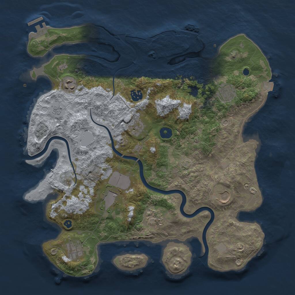 Rust Map: Procedural Map, Size: 3700, Seed: 218564048, 15 Monuments