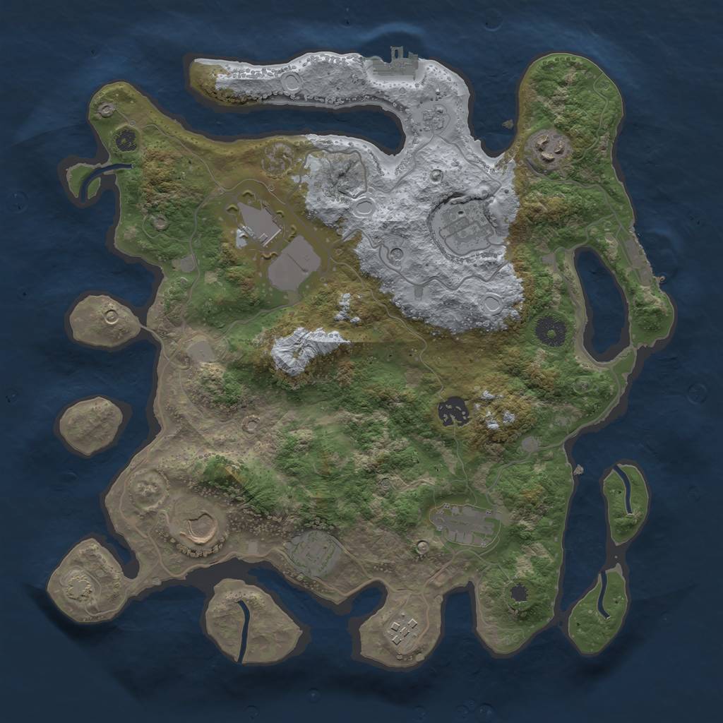 Rust Map: Procedural Map, Size: 3500, Seed: 1866449467, 16 Monuments