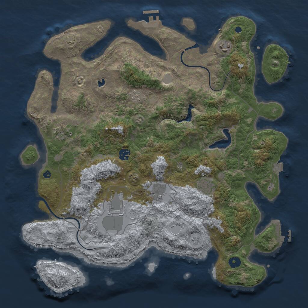Rust Map: Procedural Map, Size: 4000, Seed: 426857814, 13 Monuments