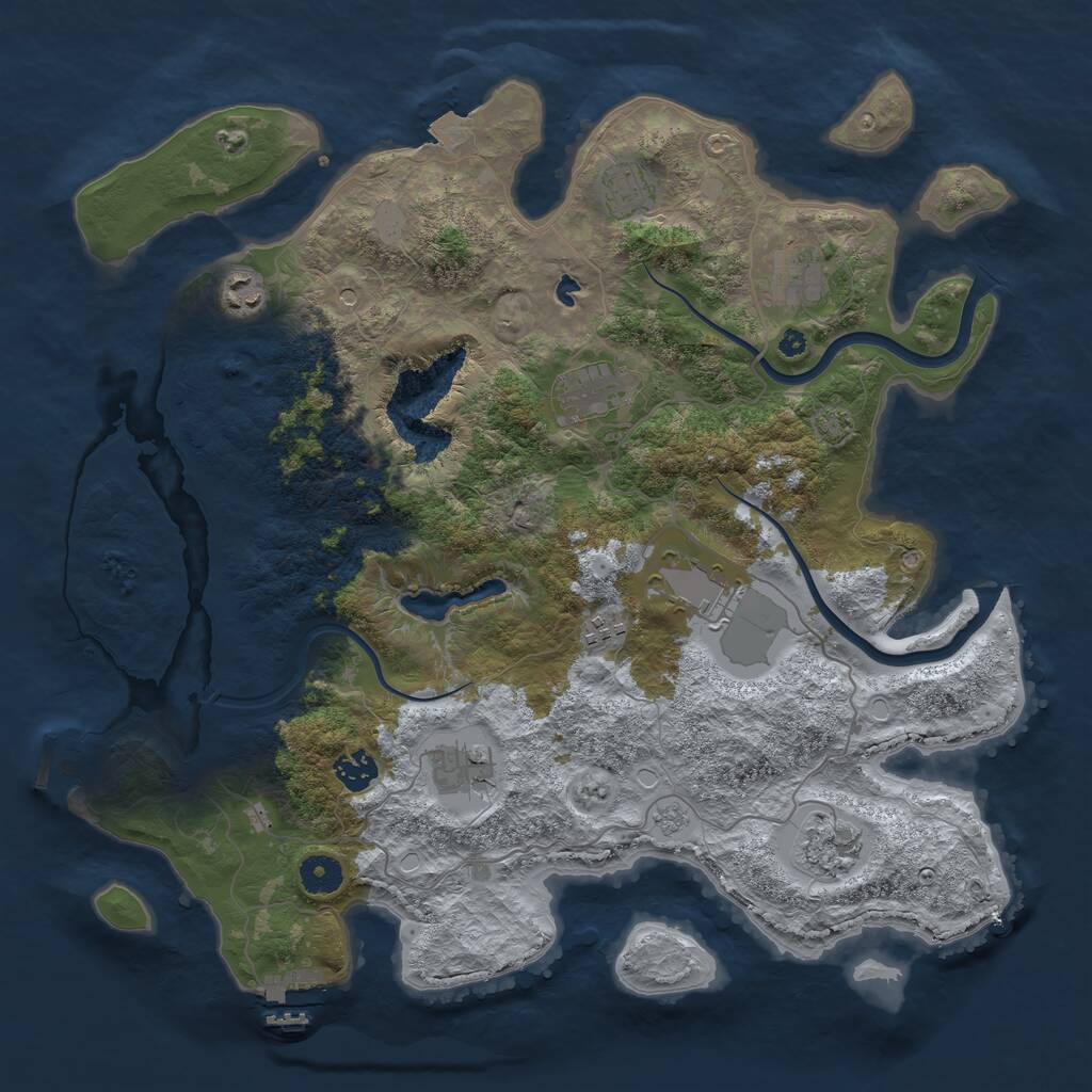 Rust Map: Procedural Map, Size: 4000, Seed: 173572, 15 Monuments