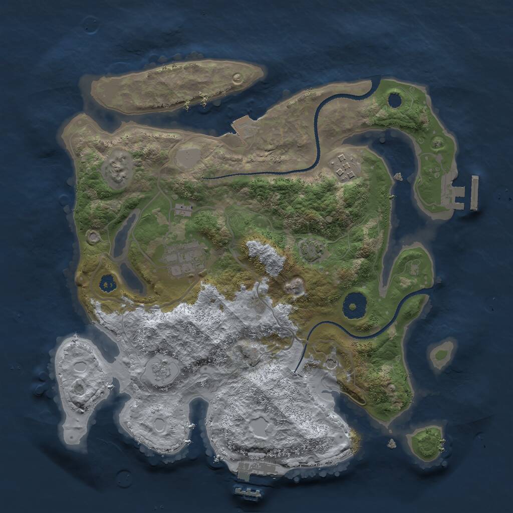 Rust Map: Procedural Map, Size: 3000, Seed: 12321, 8 Monuments